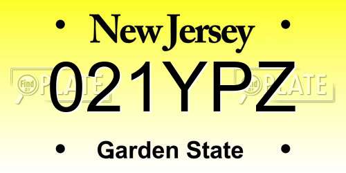 021YPZ New Jersey License Plate