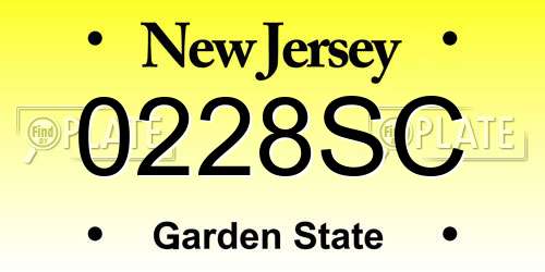 0228SC New Jersey License Plate
