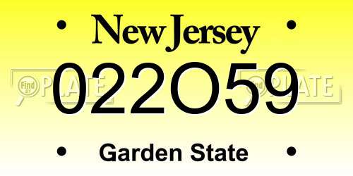 022O59 New Jersey License Plate