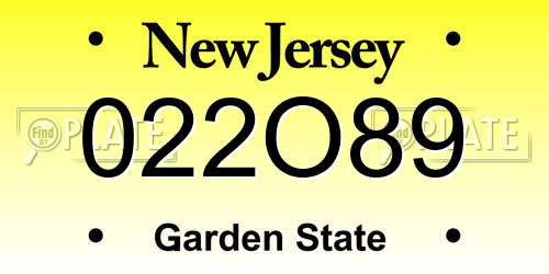 022O89 New Jersey License Plate