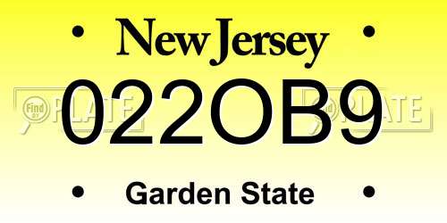 022OB9 New Jersey License Plate