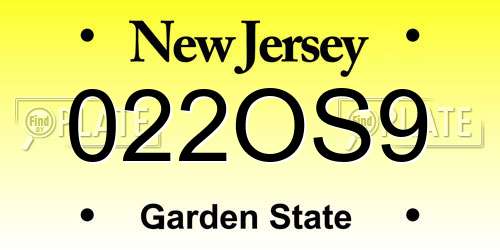 022OS9 New Jersey License Plate