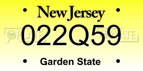 022Q59 New Jersey License Plate