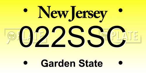 022SSC New Jersey License Plate