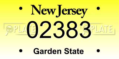 02383 New Jersey License Plate