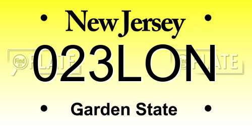 023LON New Jersey License Plate