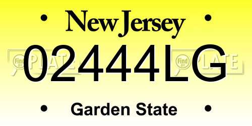 02444LG New Jersey License Plate