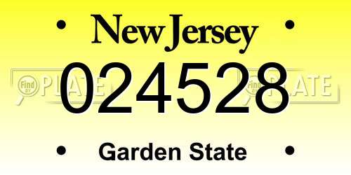 024528 New Jersey License Plate