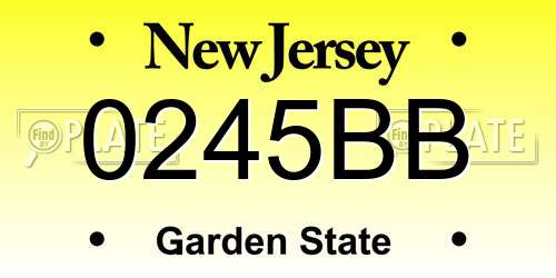 0245BB New Jersey License Plate