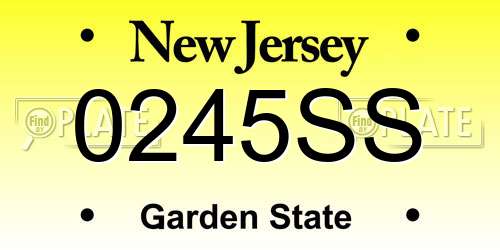 0245SS New Jersey License Plate