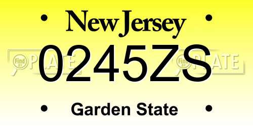 0245ZS New Jersey License Plate