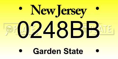 0248BB New Jersey License Plate