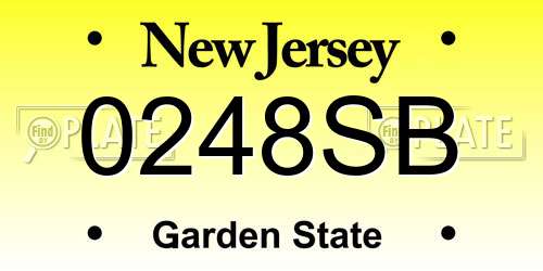 0248SB New Jersey License Plate