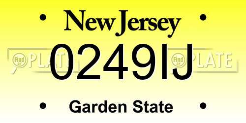 0249IJ New Jersey License Plate