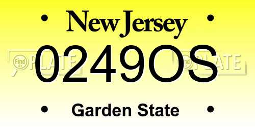 0249OS New Jersey License Plate