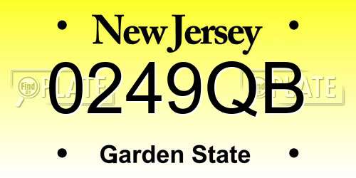0249QB New Jersey License Plate