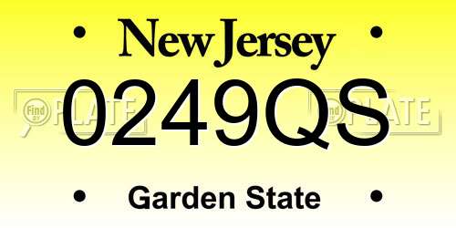 0249QS New Jersey License Plate
