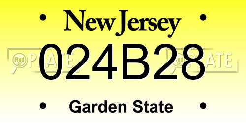 024B28 New Jersey License Plate