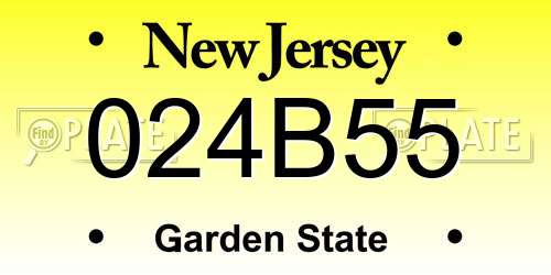 024B55 New Jersey License Plate