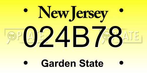 024B78 New Jersey License Plate