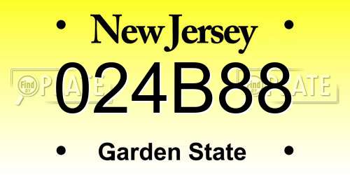 024B88 New Jersey License Plate