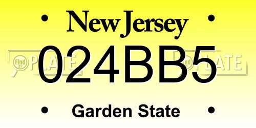 024BB5 New Jersey License Plate