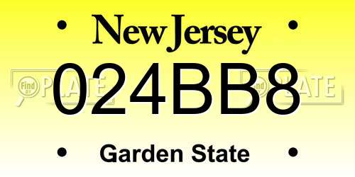 024BB8 New Jersey License Plate