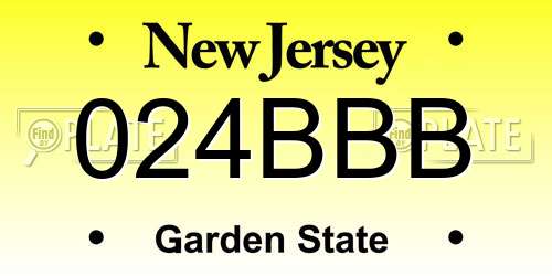 024BBB New Jersey License Plate