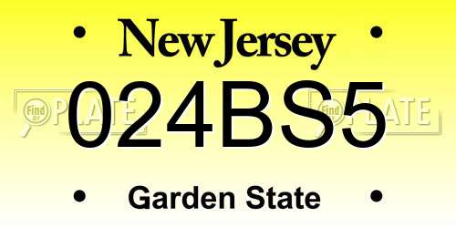 024BS5 New Jersey License Plate