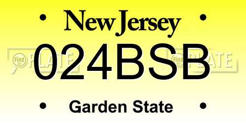 024BSB New Jersey License Plate