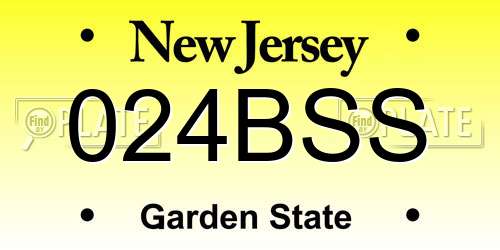 024BSS New Jersey License Plate