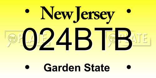 024BTB New Jersey License Plate