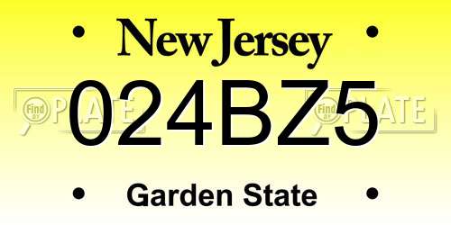024BZ5 New Jersey License Plate