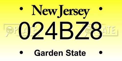 024BZ8 New Jersey License Plate