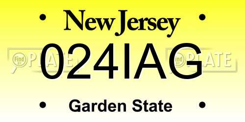 024IAG New Jersey License Plate
