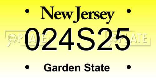 024S25 New Jersey License Plate