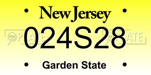 024S28 New Jersey License Plate