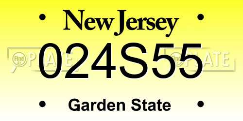 024S55 New Jersey License Plate