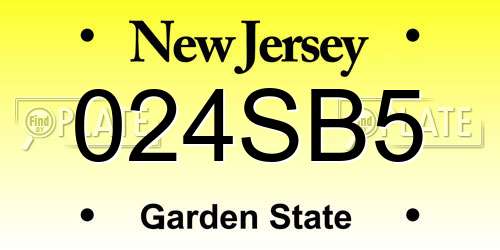 024SB5 New Jersey License Plate