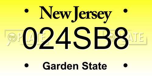 024SB8 New Jersey License Plate