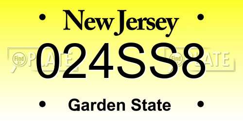 024SS8 New Jersey License Plate