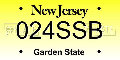 024SSB New Jersey License Plate