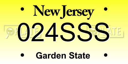 024SSS New Jersey License Plate
