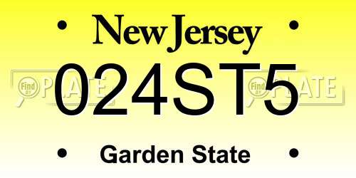 024ST5 New Jersey License Plate