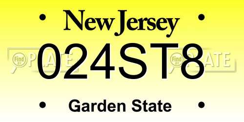024ST8 New Jersey License Plate