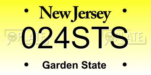 024STS New Jersey License Plate