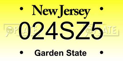 024SZ5 New Jersey License Plate