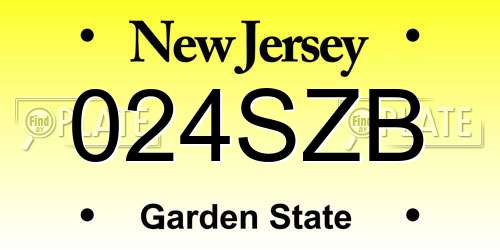 024SZB New Jersey License Plate