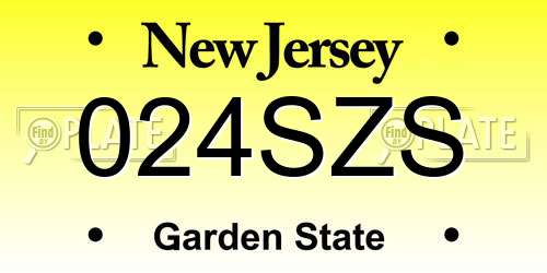 024SZS New Jersey License Plate