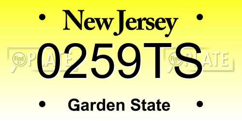 0259TS New Jersey License Plate